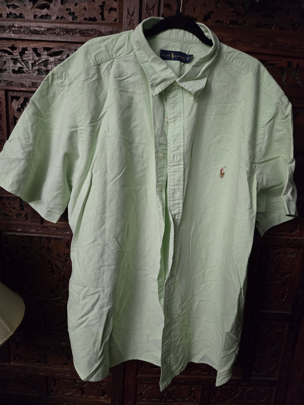 Ralph Lauren Light Green Short-Sleeve Button-Down Shirt
